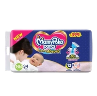 MamyPoko Pants Extra Absorb Baby Pants For New Born Baby (NB),0-5 kg 34Pcs