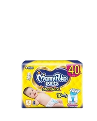 MamyPoko Pants Standard Baby Pants, Small (S), 4-8 kg, 4Pcs