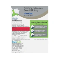 Nicotex 4mg Mint Plus Flavour Sugar Free Strip Of 12 Chewing Gums