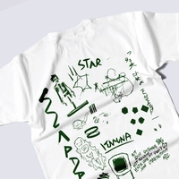 RULED Hand-Drawn Abstract Doodle Art tshirt - white, s