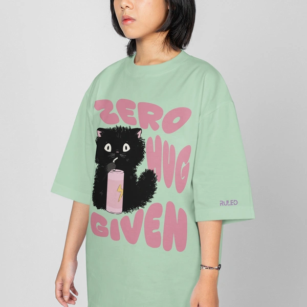 RULED Zero Hug Given Oversized T-Shirt India – ruled  - sage green, s