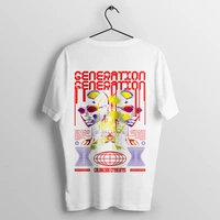 RULED GENERATION Oversized T-Shirt – Urban Streetwear India | Graphic Anime-Inspired Tee - white, s