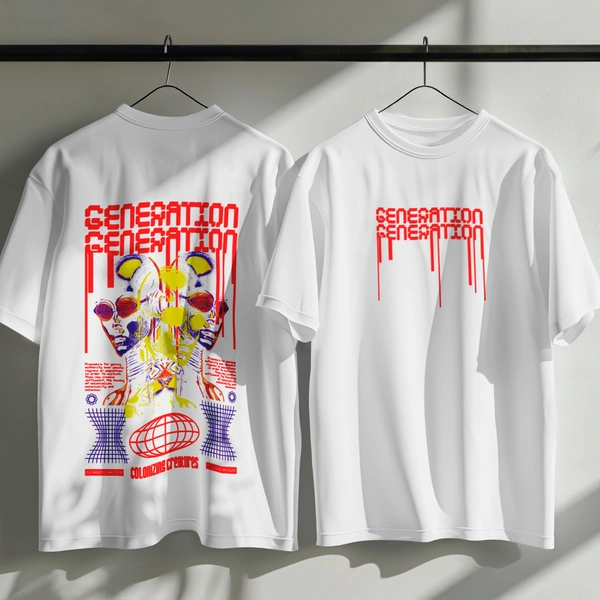 RULED GENERATION Oversized T-Shirt – Urban Streetwear India | Graphic Anime-Inspired Tee - white, s