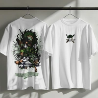 RULED Zoro's Three-Sword Dragon Strike Tee ⚔🐉🔥 - white, s