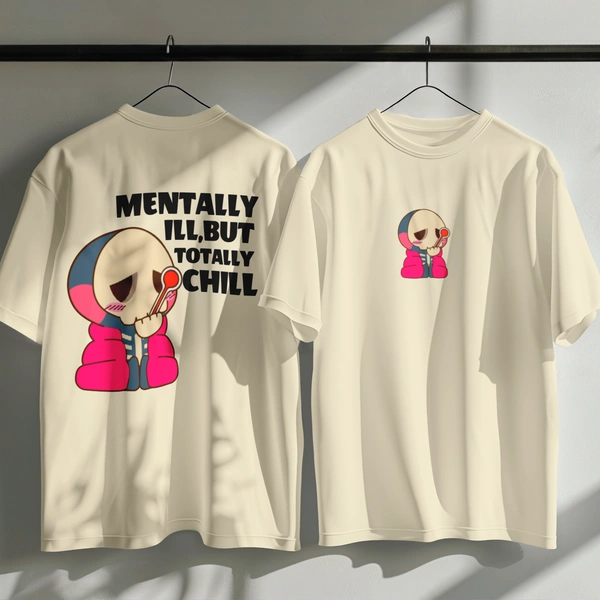 RULED Oversized Tee – Chill Graphic Streetwear  - off white, s