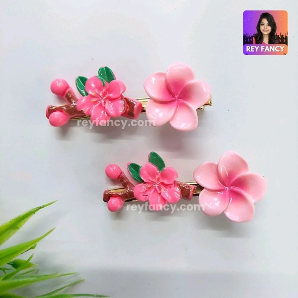 Cute Premium Long Flower Hair Clips RF078