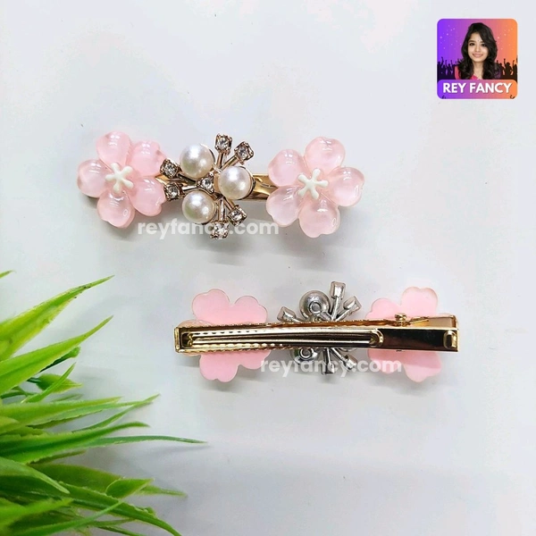Cute Premium Long Flower Hair Clips RF079