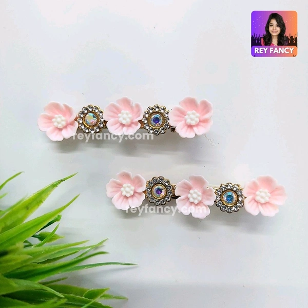 Cute Premium Long Flower Hair Clips RF080