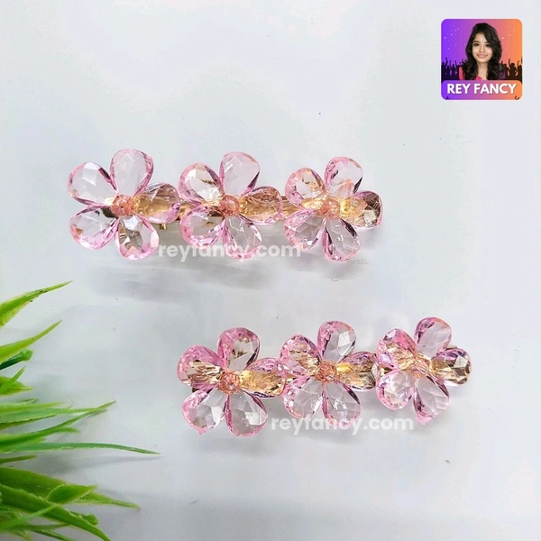 Cute Premium Long Flower Hair Clips RF081