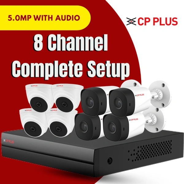 Cp Plus 5.0MP 8 channel with audio Setup
