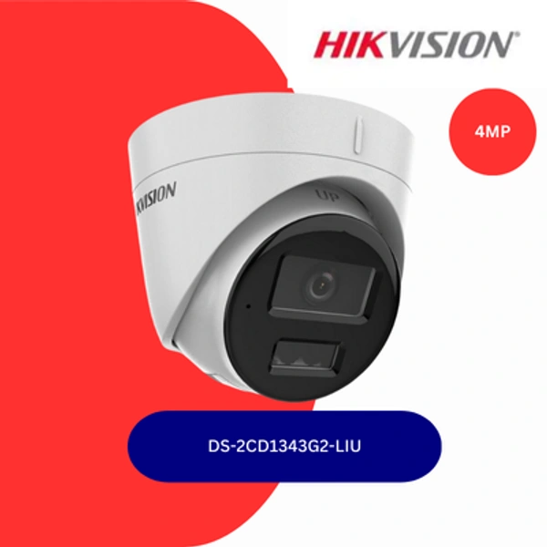 4 MP Smart Hybrid Light Fixed Turret Network Camera (DS-2CD1343G2-LIU)