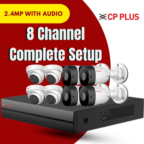 CP Plus Cp Plus 2.4MP 8 channel with audio Setup - 500GB Hard Disk