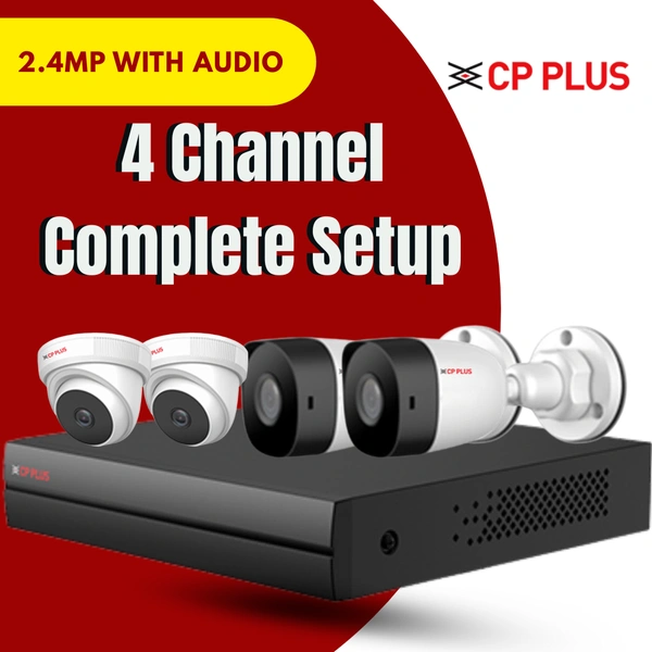 Cp Plus 2.4MP 4 channel with audio Setup
