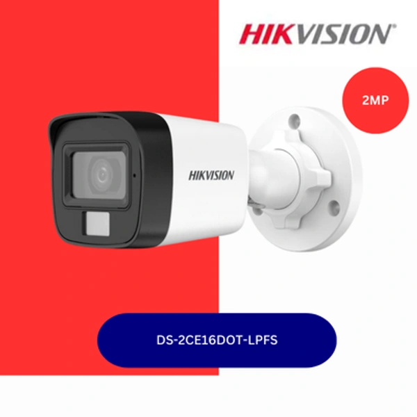 HikVision 2MP Smart Hybrid Light Audio Fixed Mini Bullet Camera (DS-2CE16DOT-LPFS)