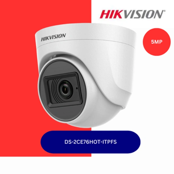 5 MP Audio Indoor Fixed Turret Camera (DS-2CE76HOT-ITPFS)