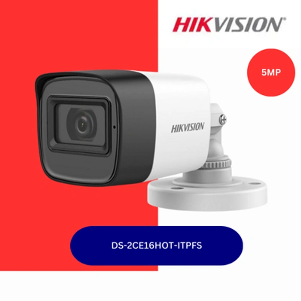 HikVision 5 MP Audio Fixed Mini Bullet Camera (DS-2CE16HOT-ITPFS)