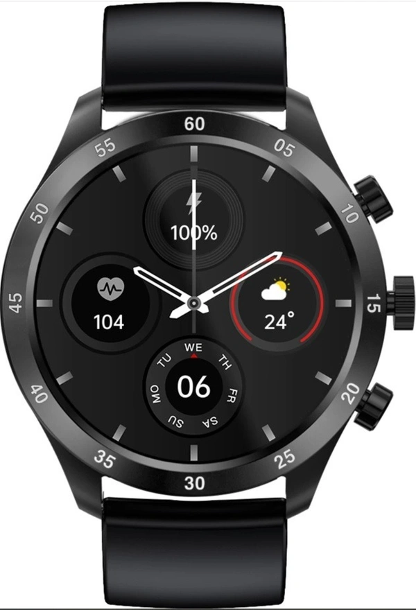 Hammer Active Round Shaped Smartwatch Black Color With Best Battery Runtime 