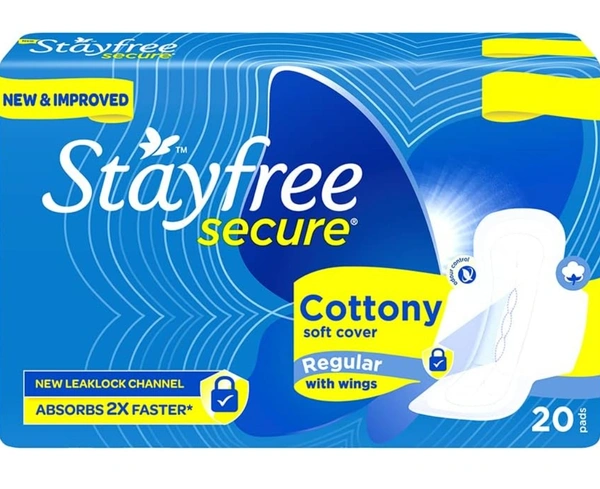 Stayfree Secure Cottony Wings (Pack of 20) Regular Size Goshop.in