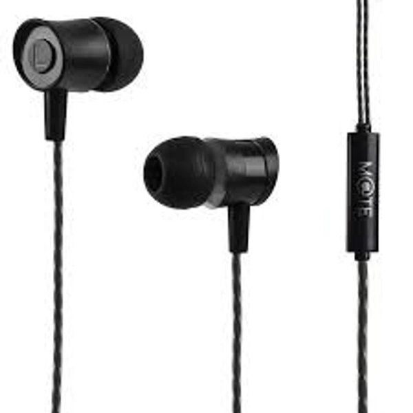 Mate Rock-5 Earphone, 10mm Driver Unit, 20Hz-20KHz Frequency, 16 Ohms Impendence, 1 M Cord Length, 50Hz-15KHz Mic Frequency, 3.5mm Jack, Durable Design, Tangle Free, Comfortable Fit, Powerful Bass - Black, 3.5MM