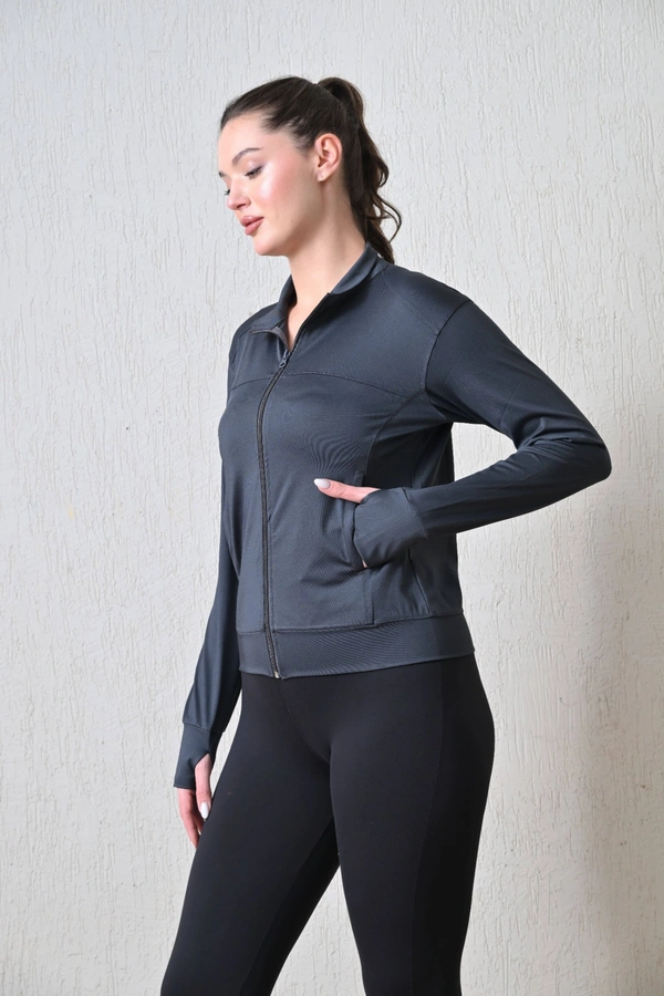 Body Smith Women Solid Full Sleeves Basic Grey Zipper Jacket