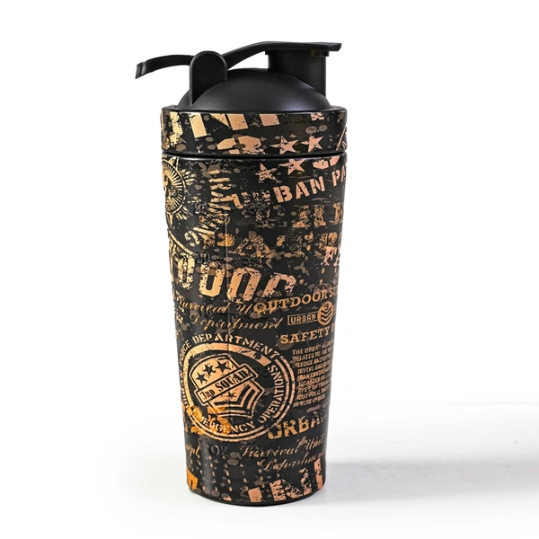 Body Smith Abstract Black Military Print BPA Free Stainless Steel Shaker- 750ML