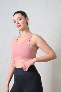 Body Smith Solid Peach Sports Bra Full Coverage - XL, Peach