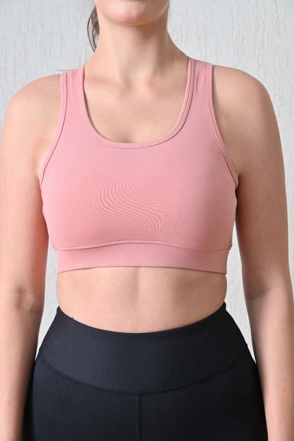 Body Smith Solid Peach Sports Bra Full Coverage - XL, Peach