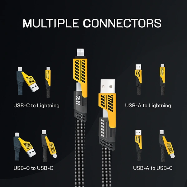 Body Smith 4 In 1 Covertable Data Cable - One Size, Gold Tips