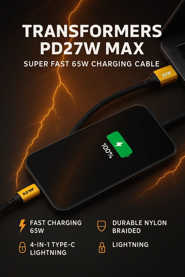 Body Smith 4 In 1 Covertable Data Cable - One Size, Gold Tips