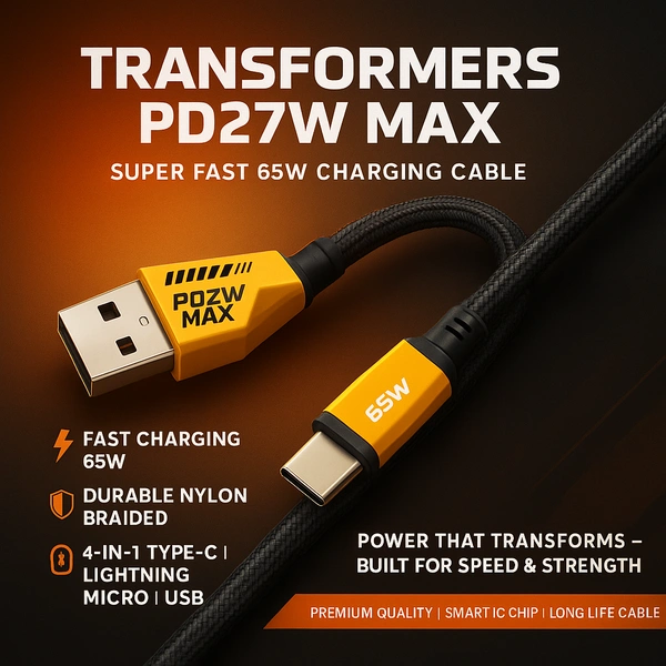 Body Smith 4 In 1 Covertable Data Cable - One Size, Gold Tips