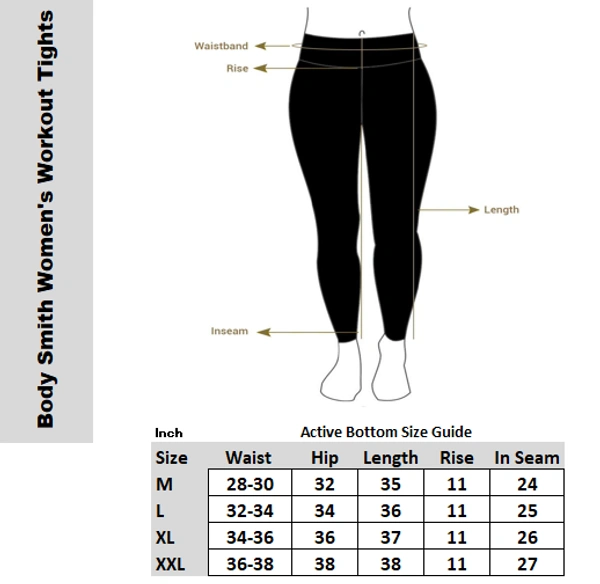 Body Smith Women's Grey Active Sports Tights - XXL