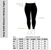 Body Smith Women's Black Active Sports Tights - XXL, Black