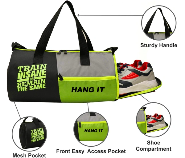 Body Smith Premium Gym Duffle Bag with Shoe Compartment - One Size, Green