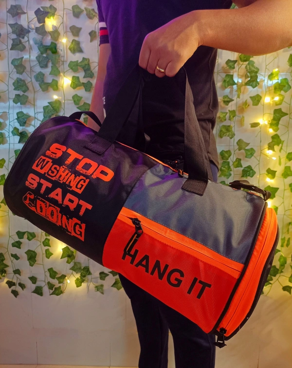 Body Smith Premium Gym Duffle Bag with Shoe Compartment - Web Orange, One Size