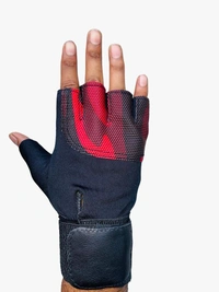 Body Smith Unisex Camo Red Gym Gloves for with Wrist Support - One Size, Milano Red