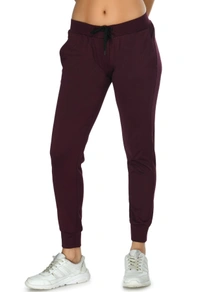 Body Smith Women Solid Maroon Jogger - M
