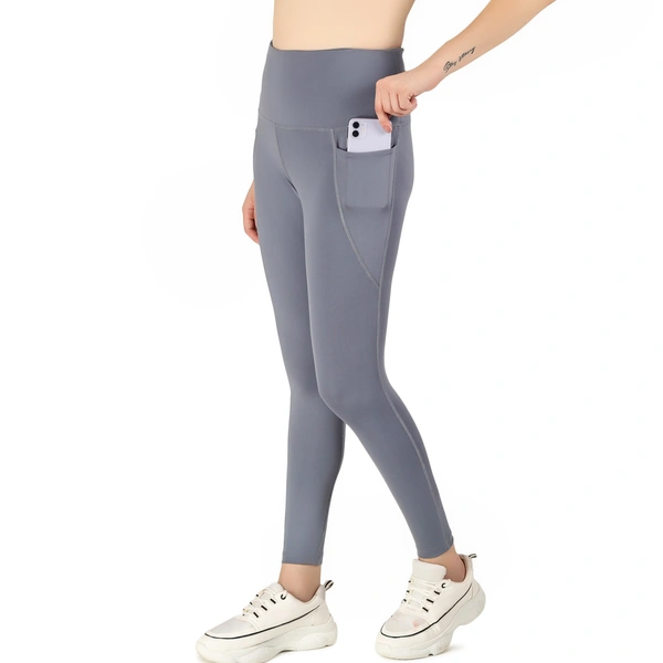 Body Smith Women's Grey Active Sports Tights - XXL