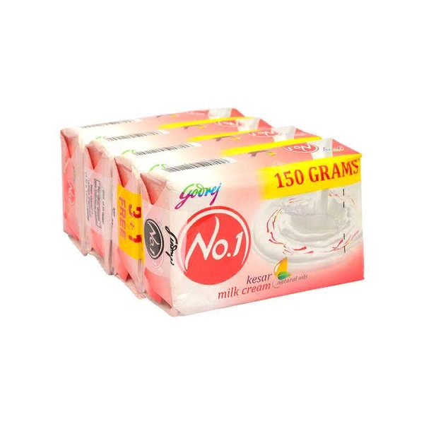 Godrej No.1 Kesar and Milk Cream Bath Soap - Buy 3 Get 1 Free