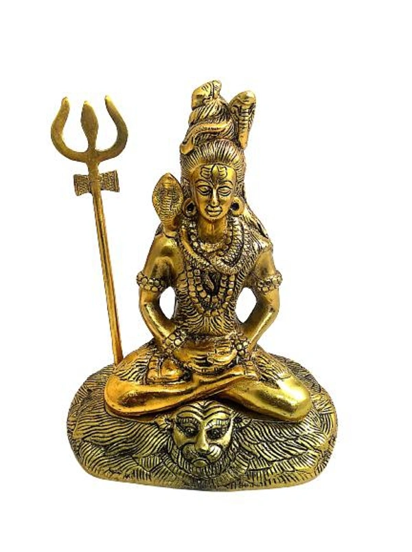 PJH Shiva - White Metal (Aluminium), Box, Golden