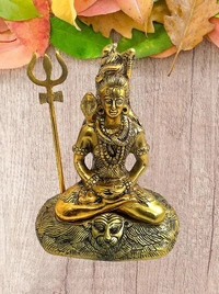 PJH Shiva - White Metal (Aluminium), Box, Golden