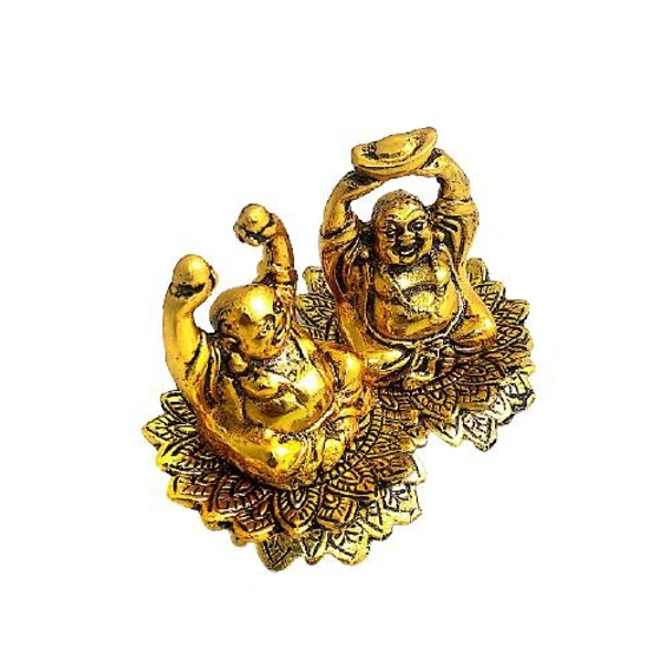 PJH Laughing Buddha  - L 4 x B 2.5 x H 3 Inch., White Metal (Aluminium), 246 Gms., Box