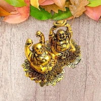 PJH Laughing Buddha  - L 4 x B 2.5 x H 3 Inch., White Metal (Aluminium), 246 Gms., Box