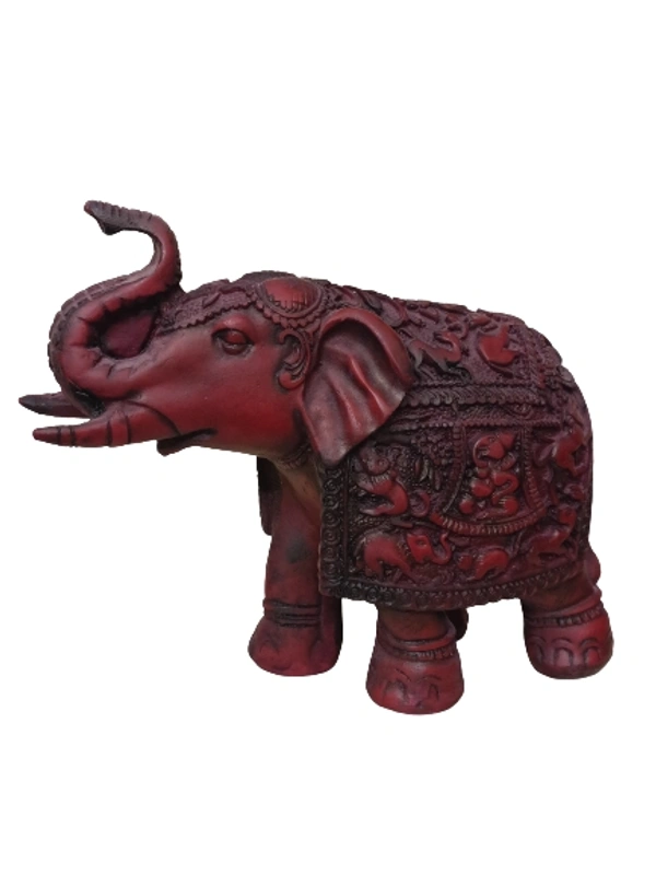 PJH Polyresin Trunk-Up Elephant - Symbol of Good Fortune, Lucky Elephant Figurine .  -