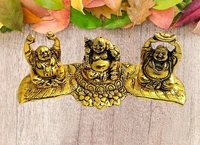 PJH Laughing Buddha - 7.5Γ 2.5 Γ 3 Inch., White Metal, 360 Gms., Box