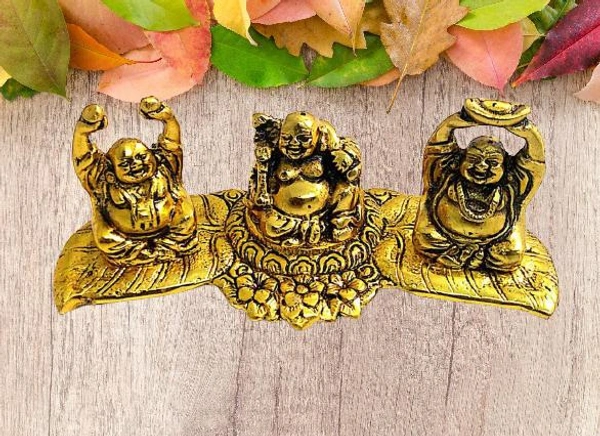 PJH Laughing Buddha - 7.5Γ 2.5 Γ 3 Inch., White Metal, 360 Gms., Box