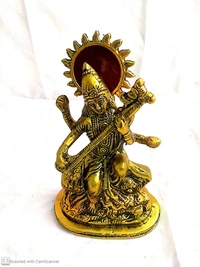 PJH Saraswati - White Metal (Aluminium), Box, Golden