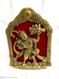 PJH Hanuman - 7 × 8.5 inches., White Metal, Box, Golden