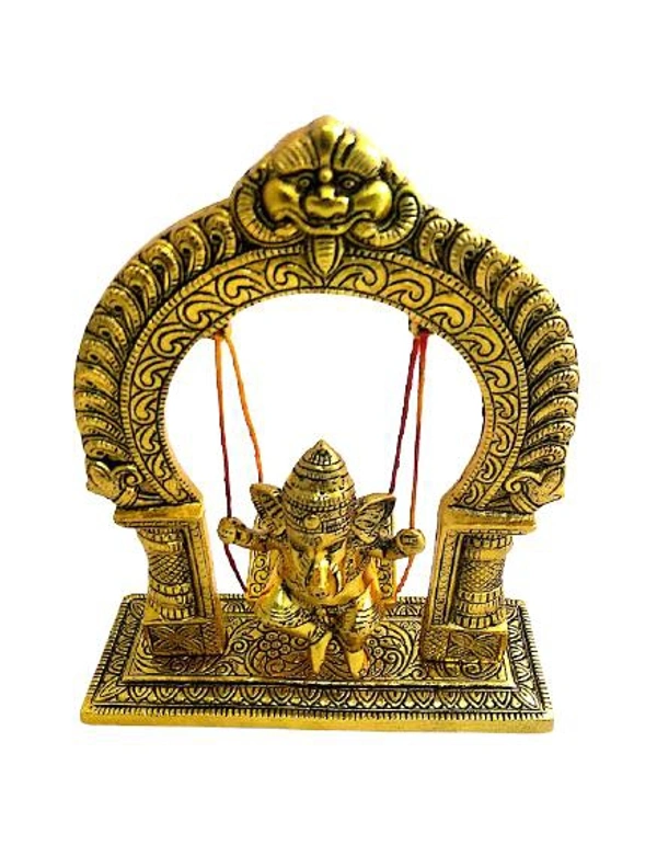 PJH Jhulla Ganesh - Metal, Box, Golden