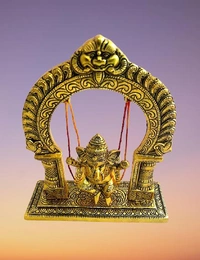 PJH Jhulla Ganesh - Metal, Box, Golden