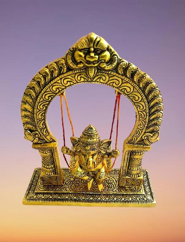 PJH Jhulla Ganesh - Metal, Box, Golden